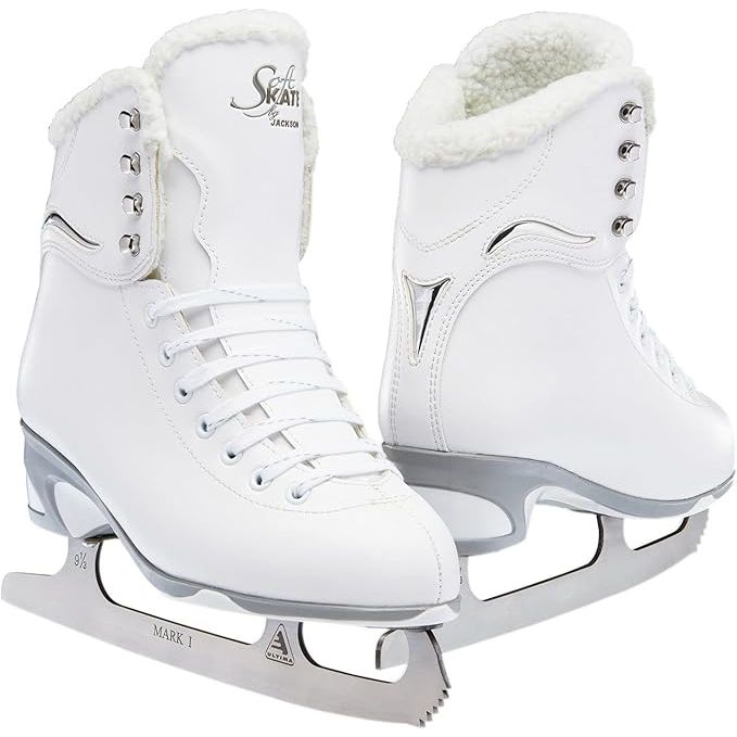 Jackson Ultima Softskate Womens/Girls Figure Skate, Size 9 Women's, White/Fleece